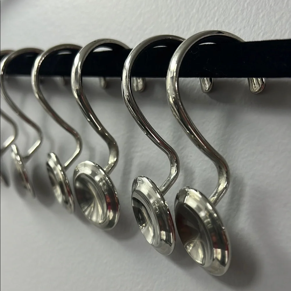 Silver Shower Curtain Hooks